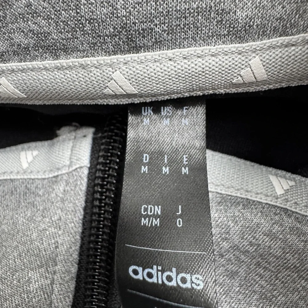 Adidas Jacket Mens Medium Gray Full Zip Athletic Track Lightweight Logo Pockets